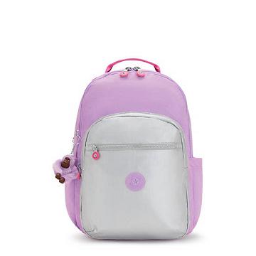 Kipling Seoul Large 15" Laptop Backpacks Purple Candy Block | CA 1842WN